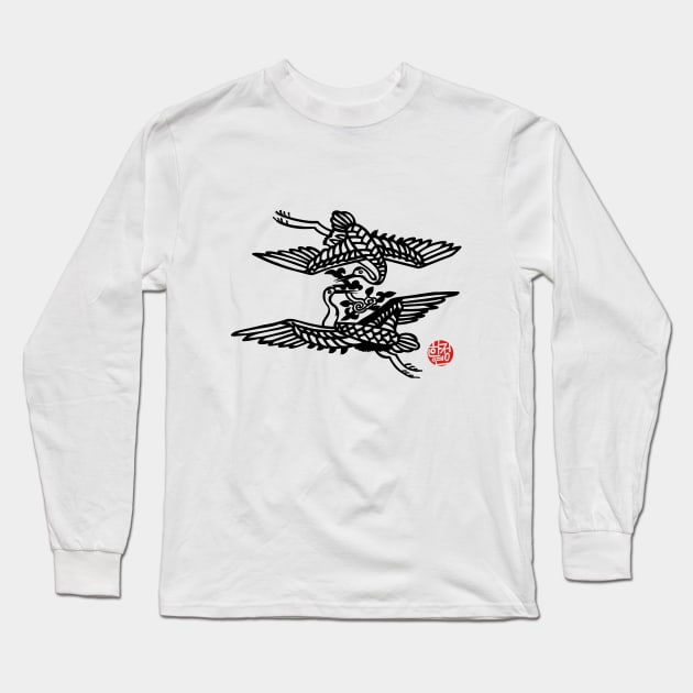 Korea traditional pattern (Oriental phoenix) Long Sleeve T-Shirt by SOLLOCONG